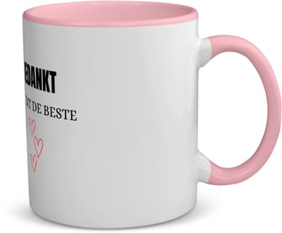 Akyol - bedankt je bent de beste koffiemok - theemok - roze - Bedankt - mensen die je wilt bedanken - bedankje - beste persoon - cadeautje - kado - 350 ML inhoud