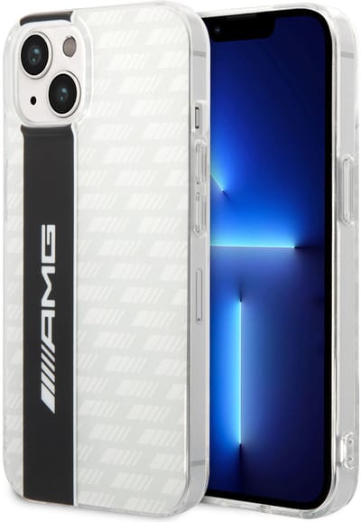 AMG Back cover - iPhone 14 - White - Schokabsorberend TPU - Draadloos Laden
