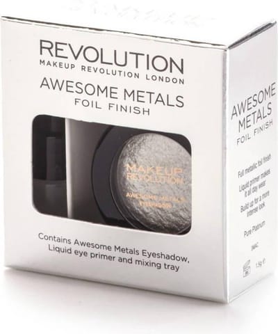 Makeup Revolution - Awesome Metals Eye Foils - Pure Platinum - Zilver Metallic - Oogschaduw - Glitter