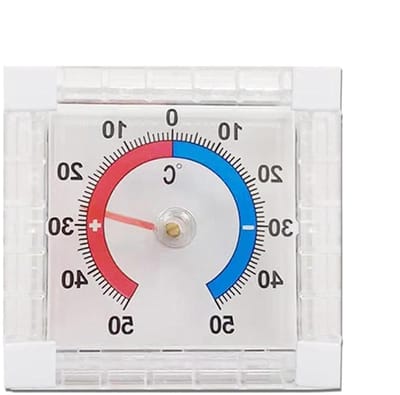 Temperatuurmeter - Klimaat monitor - Klimaatbeheer binnen buiten - Dubbele schaal - 16x10 cm - Zwart