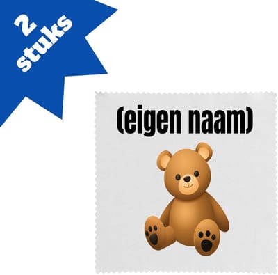Akyol - teddybeer met eigen naam brillendoekjes - Teddybeer - kinderen/knuffel liefhebber - iemand die houdt van teddyberen - verjaardag - cadeau - kado - geschenk - 17,8 bij 17,8 cm - 2 stuks