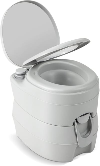 COSTWAY Campingtoilet, 20 l + 12 liter, met afneembare afvalwatertank en handgreep, draagbaar, reistoilet, mobiel toilet voor reizen, camping en camper