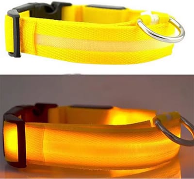 New Age Devi - LED halsband voor honden - Verlichte halsband - Geschikt voor puppys - Geel - XS