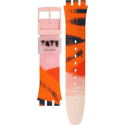 Swatch ASUOZ362 Barns-Graham's Orange and Red on Pink band