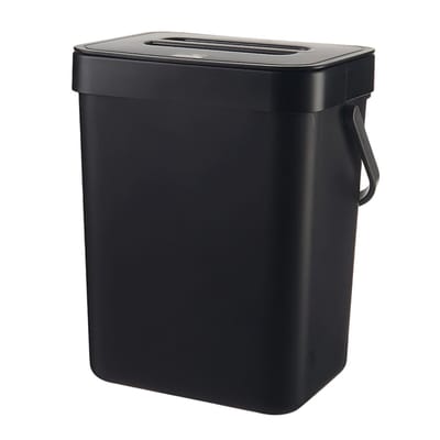 Peysaitr - Keuken afvalbak - prullenbak met deksel - hangen of staan - huishouden - geurloos - ideaal voor keuken/badkamer - zwart - 16.1x13x20.5cm - 3L - 1 stuk