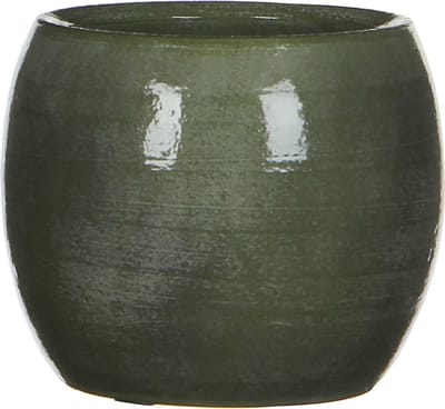 Mica Decorations Bloempot - glanzend groen - keramiek - 14 x 12 cm - plantenpotten binnen