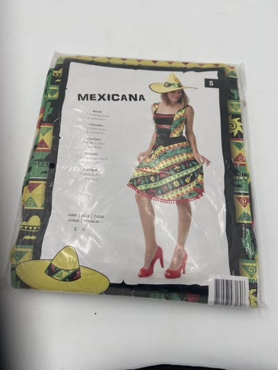 Kinky Mexicaanse Fiesta Verkleedjurk met Sombrero – Verleidelijke Outfit voor Rollenspel – Maat S