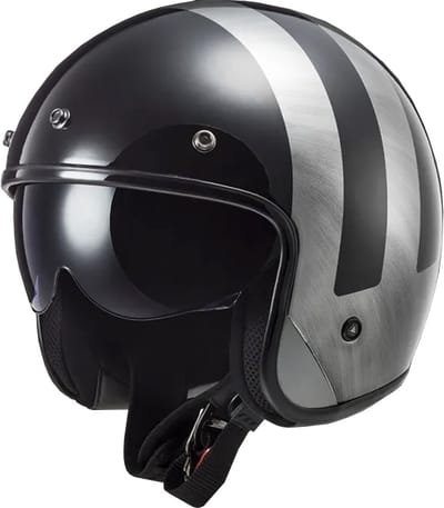 LS2 OF601 Bob II Lines Zwart Jeans 06 Jethelm - Maat XS - Helm