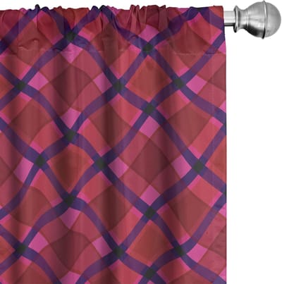 ABAKUHAUS – Geometrische diagonale gordijnen – 2-delige set 75x175 cm – Groen