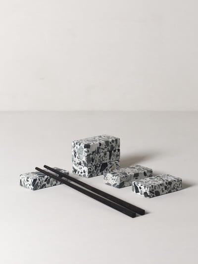 Eetstokjes Houder - Bestek Ondersteuning - Tafel Decoratie - Handgemaakt Uniek - 8 x 4 x 2 cm - Groen