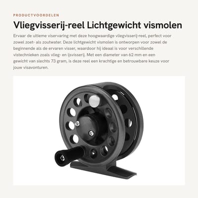 Dailygoods- Vliegvisserij-reel Lichtgewicht - IJsvisserij-reel - Krachtige Rollen - 62 mm Diameter - 73G Gewicht - 3#/105m Lijncapaciteit - Visreel
