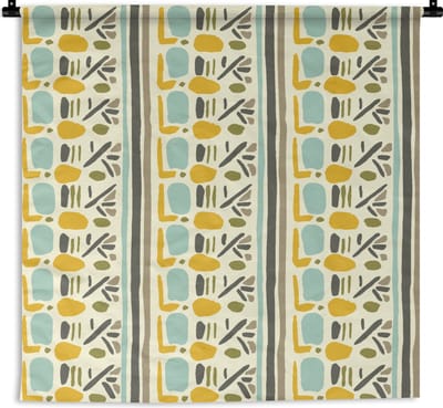 Wandkleed - Wanddoek - Inca - Patronen - Abstract - 90x90 cm - Wandtapijt