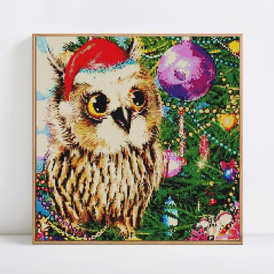 Peinture de diamant d'animaux, décoration de la maison, Kits de points de croix, broderie de diamant, affichage d'images d'oiseaux 30x30 beige