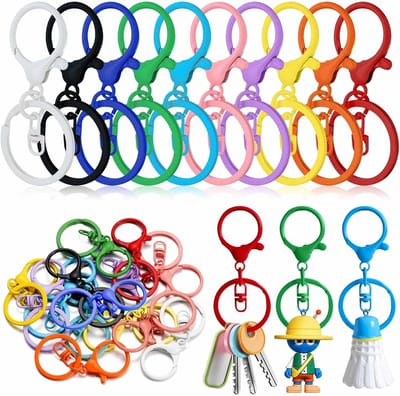 100x Sleutelhangers om Zelf te Maken met Karabijnhaak - Diverse Kleuren