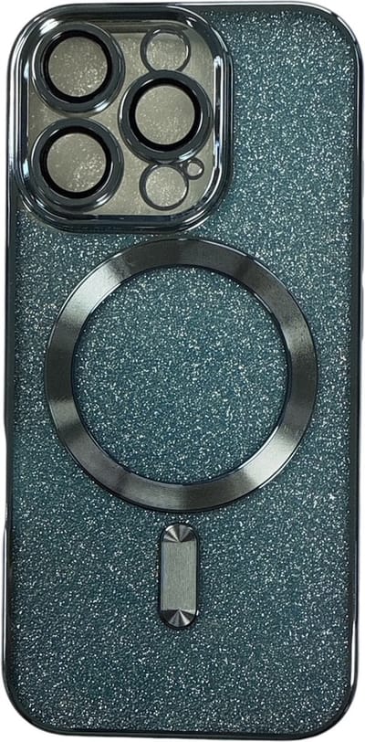 Glitter Telefoonhoesje Geschikt voor Magsafe met Camera Bescherming voor iPhone 11 Pro - FuturiQ - Blauw