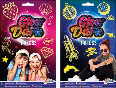 Grafix Glow In The Dark Tattoos (1 stuk) assorti