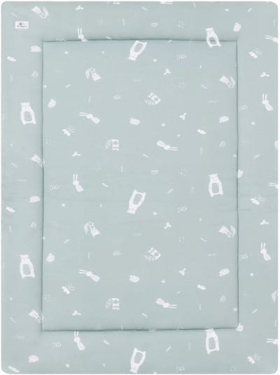 Kindsgard speeldeken - kruipdeken - speelkleed - boxkleed - speelmat - oeko tex - zacht en dik kleed - mint - dieren