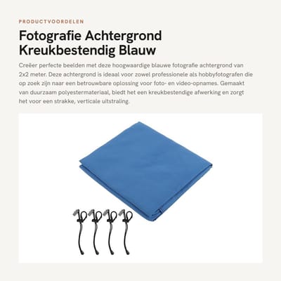Dailygoods- Fotografie Achtergrond 2x2m - Kreukbestendig - Polyestermateriaal - Duurzaam - Pure Kleuren - 75D-Codering - Achtergronddoek