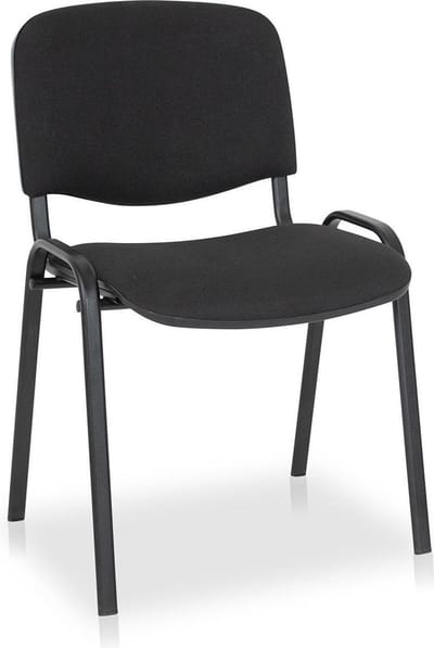 Vergaderstoel - kantinestoel - Model ISO - Stof zwart - Frame zwart - Stapelbaar Isostoel iso stoel