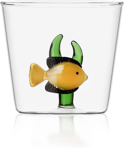 Ichendorf Milano - Waterglas Yellow Fish Green Seaweed - Waterglazen