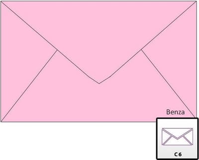 Benza Wenskaart Enveloppen - Langwerpig 16,2 x 11,4 cm = C6 - Baby Roze - 50 stuks