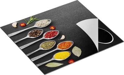 Chefcare Inductie Beschermer Lepels met Kruiden - 60x52 cm - Afdekplaat Inductie - Kookplaat Beschermer - Inductie Mat