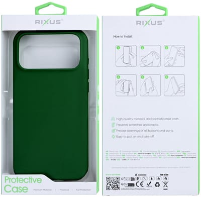 Rixus Soft TPU Phone Case With MagSafe For iPhone 17 Pro Max Dark Green
