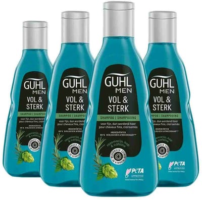 Guhl - Shampoo Man Vol & Sterk - 4 x 250 ml - Voordeelverpakking