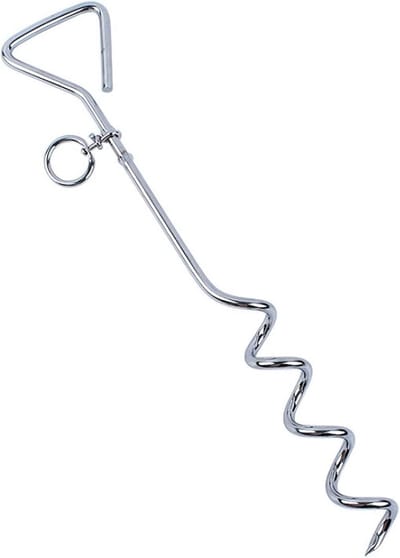 Grondanker Spiral - Haring voor buiten - Grondverankering buiten - Extra verhard ontwerp - 40 cm lengte - Zilver