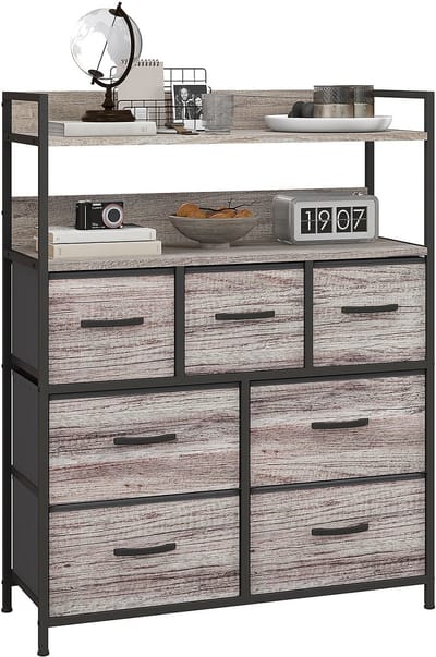 HOMCOM-Stoffen Dressoir-MDF-79x29x101cm-Grijs
