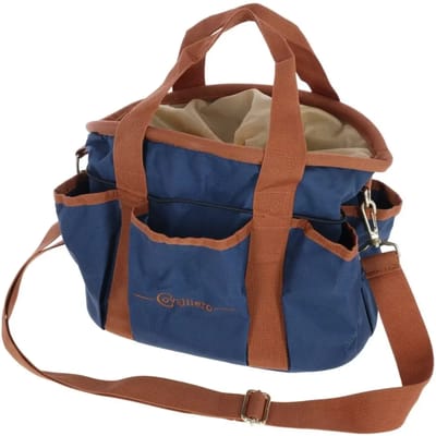 Covalliero Poetskoffer Paard - 28 x 20 x 22 cm - Paardenverzorging - Paardentas met 6 Buitenvakken, Afneembare Schouderriem en Ritssluiting - Blauw