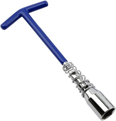 Bougiesleutel T-stuk - Bougiedopsleutel - Motoronderhoud - Ingebouwde Magneetring - 21 mm - Blauw