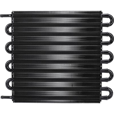 Radiateur d'huile de transmission 10 rangées 395 mm Aluminium Amélioration de l'efficacité énergétique Kit refroidisseur d'huile moteur pour transmission 5 16 pouces noir