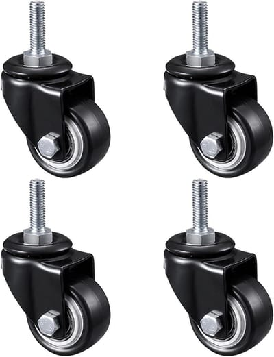 Meubelwielen Met Rem - Zwenkwielen Trolley - Meubels Verplaatsen - Stil En Vloervriendelijk - 50mm M10x15mm - Grijs