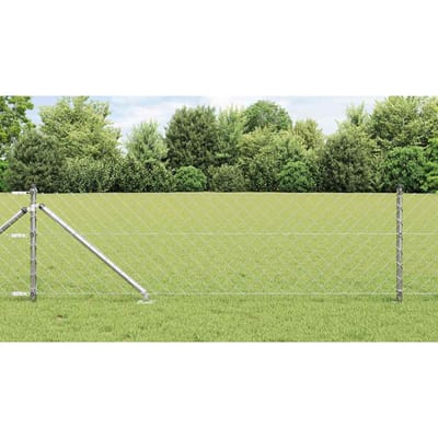 vidaXL - gaashek - met - grondpennen - 25 - x - 0,8 - m - Gegalvaniseerd - staal - zilver