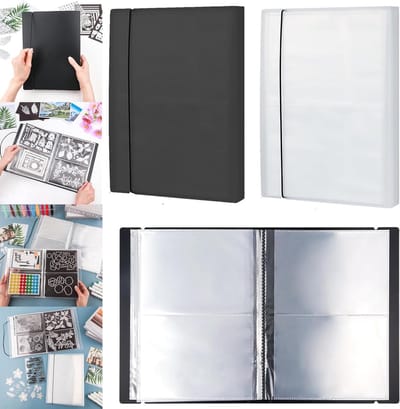 Grote Sticker Foto Opslag Album met 40 Pagina's en 160 Zakken voor DIY Scrapbooking en Kaarten Maken, Perfecte Organizer voor Stempels en Snijmallen