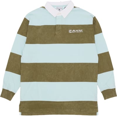 Herenpolo met lange mouwen OG Sport Rugbyshirt Olijf/lichtblauw