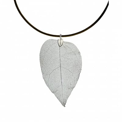 Ketting met Zilverkleurige Boomblad Hanger - 45cm - Charme Bijoux