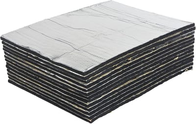 Geluidisolatiematz 5 mm Foam Mat Aluminium Butyl Zelfklevende Isolatiematz voor Auto - Vrachtwagen - Motorhome - Brandwerend - Vochtbestendig - Waterdicht - 40 x 25 cm