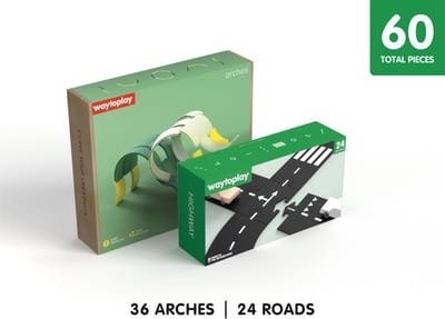 Waytoplay Roads & Arches Adventure Set - Flexibele Autobaan en Bogen - 60-delig