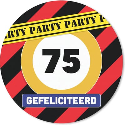 Muismat rond 20x20 cm - Mousepad Jubileum - 75 Jaar verjaardag - Feest - Ronde muismatten