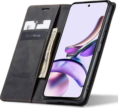 Motorola Moto G13 / G23 Hoesje - Book Case Leer Slimline Zwart