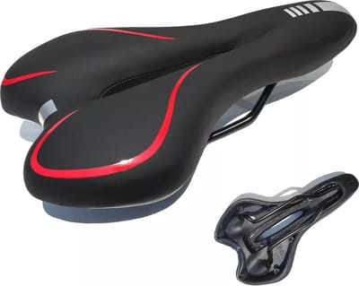 Fietszadel voor Dames en Heren Philippe Sail Sport Comfortabel Gel Zadel - Unisex - Sport Design - Zwart - MTB en Race geschikt