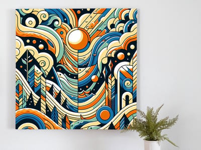 Acryl relief schilderij | Levendig reliëfspel van kleuren en vormen: Acrylmeesterwerk in 3D | Kunst - 100x100 centimeter op Forex | Foto op Forex