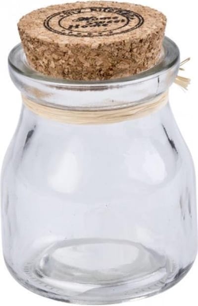 Glazen potjes met deksel 7,5 cm - mini voorraadpot met Kurk deksel