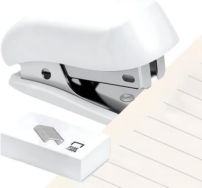 Mini Nietmachine - Kantoor Stapelaar - Papier Binden - Ingebouwde Verzamelaar - 12 Vel Capaciteit - Wit