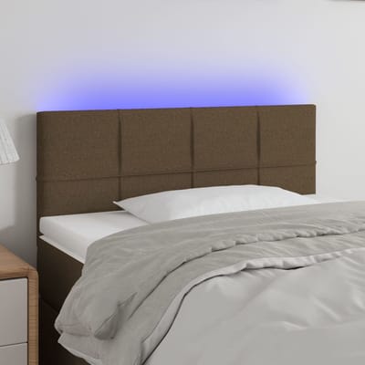 vidaXL - Hoofdbord - LED - 80x5x78/88 - cm - stof - donkerbruin