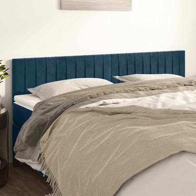 vidaXL - Hoofdborden - 160x5x78/88 - cm - fluweel - donkerblauw