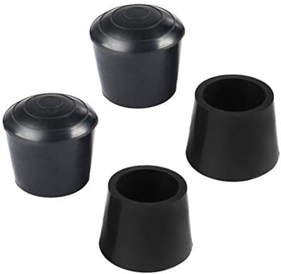 Rubberen voetdoppen voor tafel- en stoelpoten - 4 stuks 22mm zwart