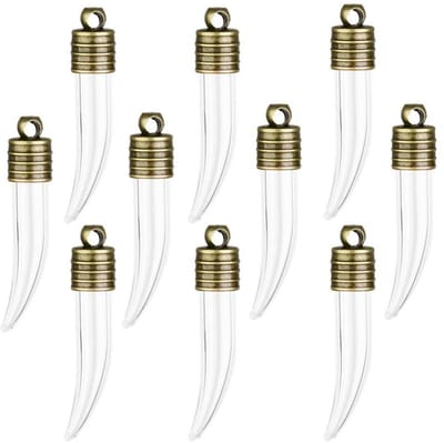 Dailygoods- Wijnflessen 10 Stuks - Glazen Flesjes - Hanger/Charms - Robuust/Goed Afgewerkt - Voor Kunsthandwerk - Gemakkelijk te Reinigen